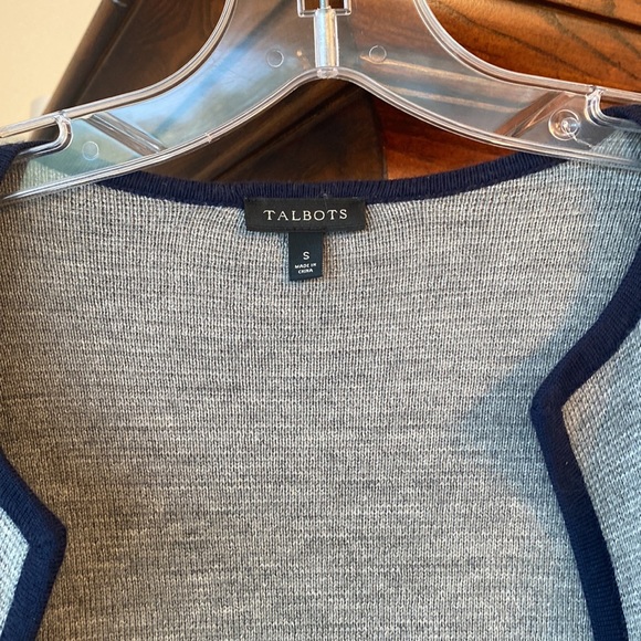 Talbots color blocked, open front, long cardigan. Size Small. 60% Merino Wool! - Picture 4 of 4